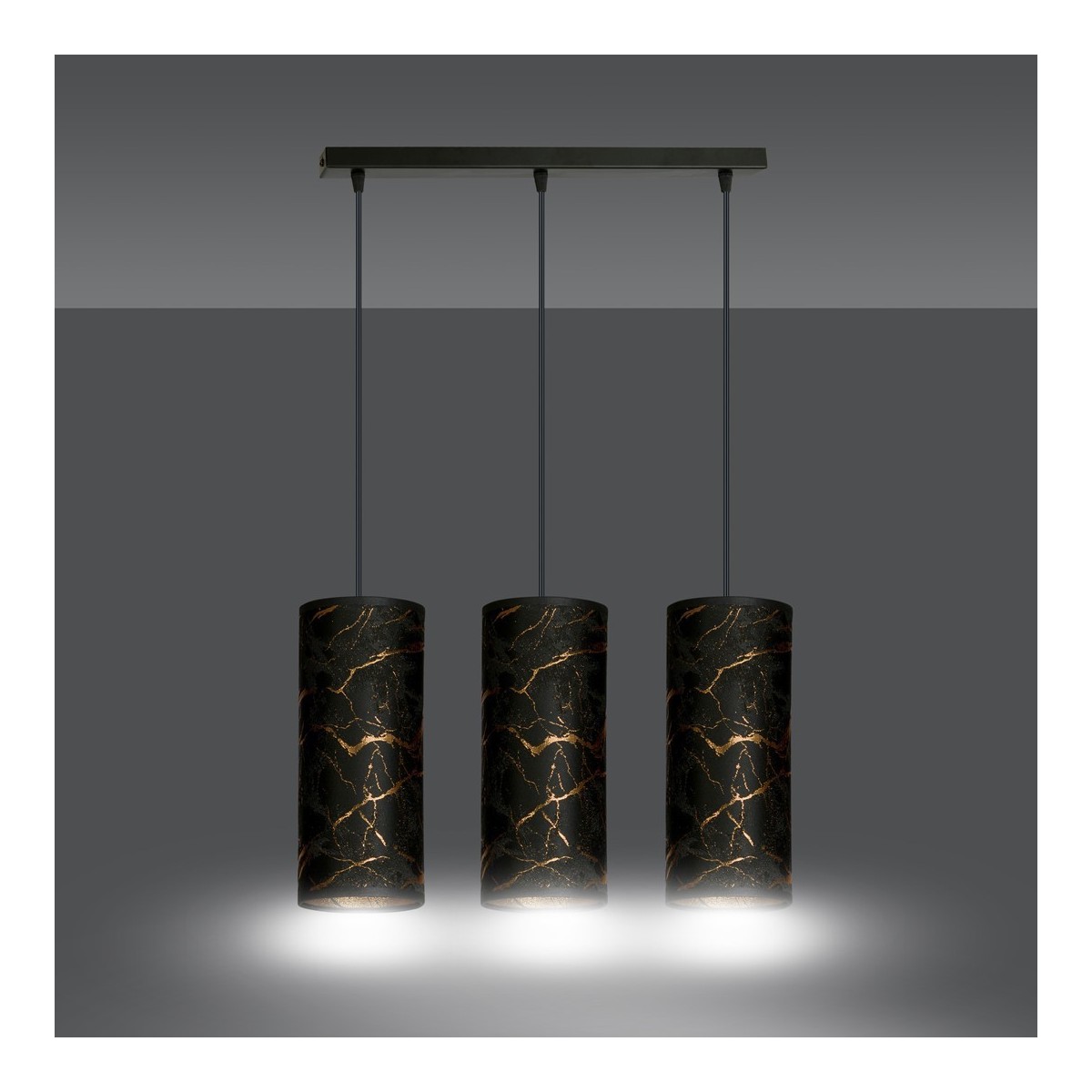 LAMPA WISZĄCA KARLI 3 BL MARBEL BLACK kolor czarny / złoty