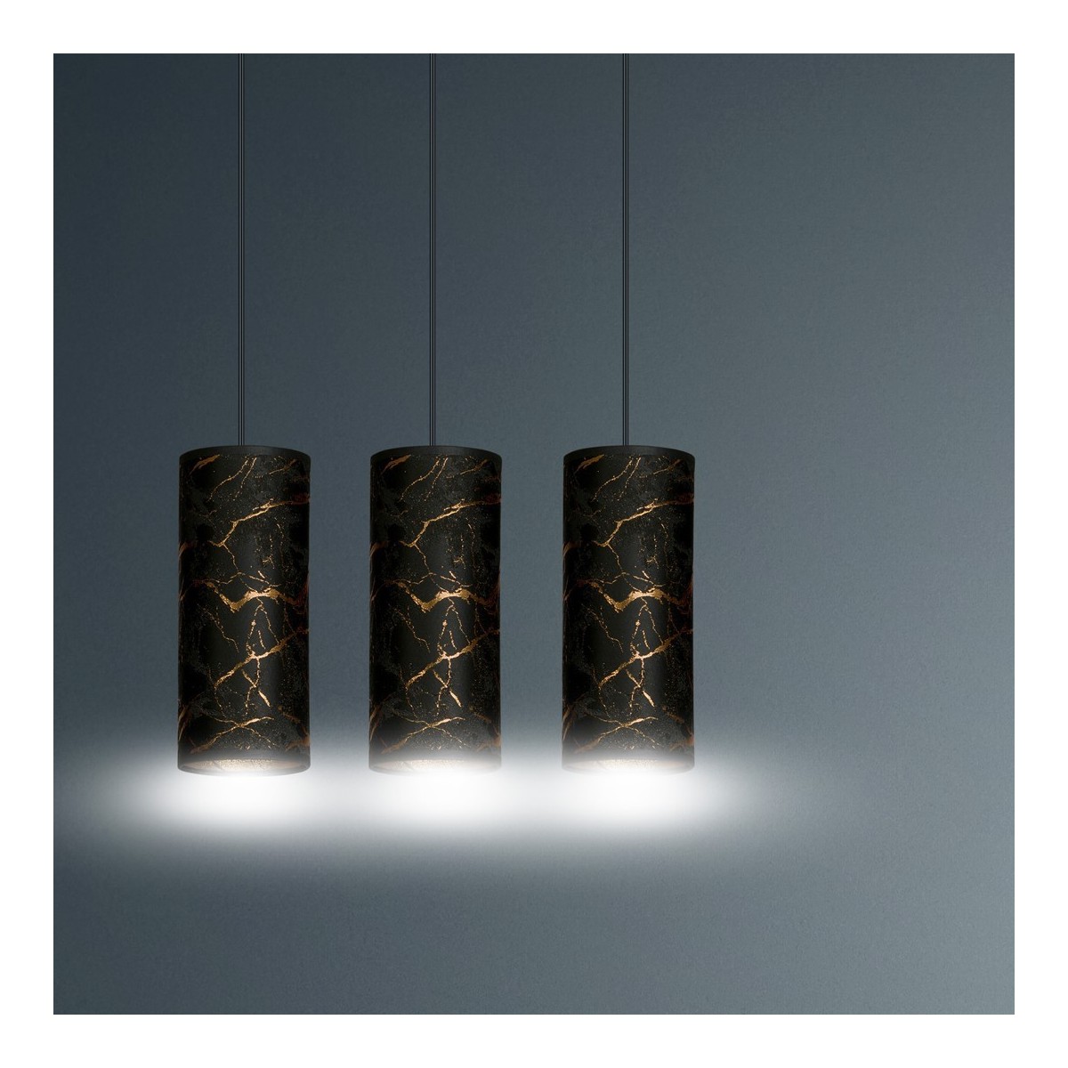LAMPA WISZĄCA KARLI 3 BL MARBEL BLACK kolor czarny / złoty