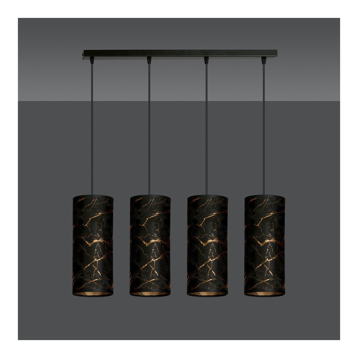 LAMPA WISZĄCA KARLI 4 BL MARBEL BLACK kolor czarny / złoty