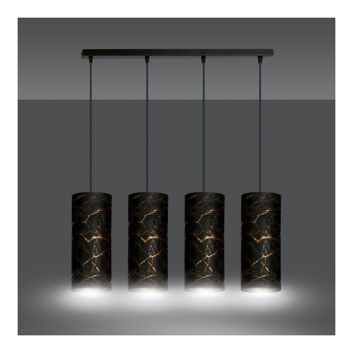 LAMPA WISZĄCA KARLI 4 BL MARBEL BLACK kolor czarny / złoty