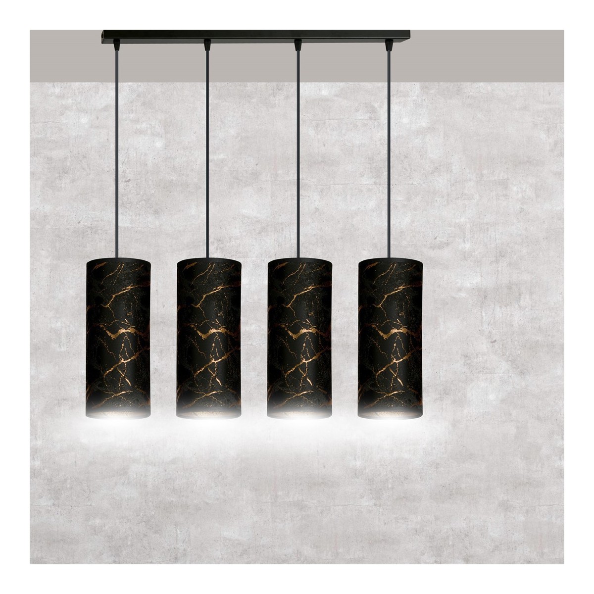 LAMPA WISZĄCA KARLI 4 BL MARBEL BLACK kolor czarny / złoty
