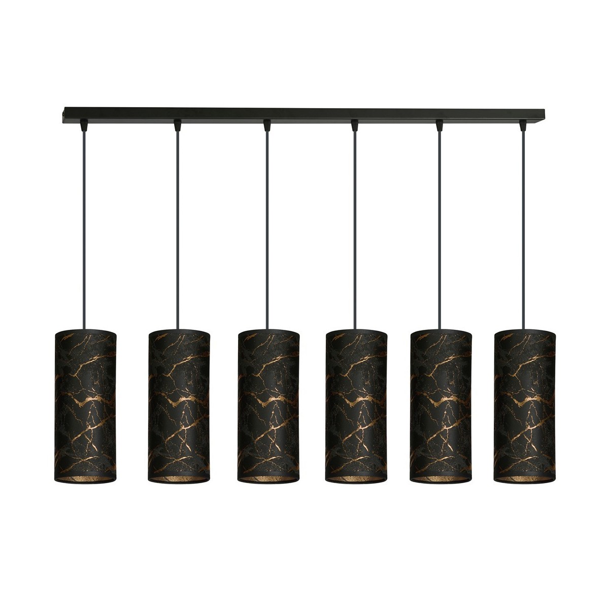 LAMPA WISZĄCA KARLI 6 BL MARBEL BLACK kolor czarny / złoty