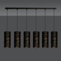 LAMPA WISZĄCA KARLI 6 BL MARBEL BLACK kolor czarny / złoty