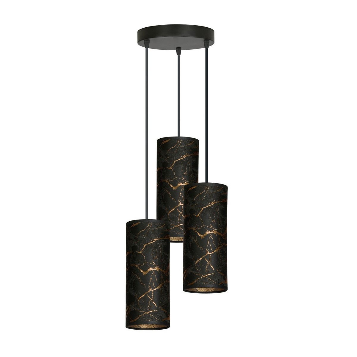 LAMPA WISZĄCA KARLI 3 BL PREMIUM MARBEL BLACK kolor czarny / złoty