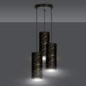 LAMPA WISZĄCA KARLI 3 BL PREMIUM MARBEL BLACK kolor czarny / złoty