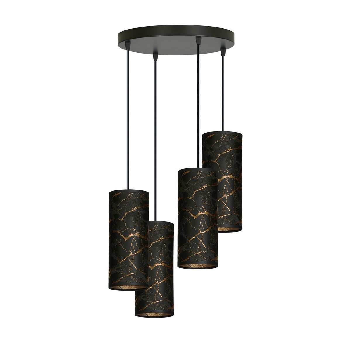 LAMPA WISZĄCA KARLI 4 BL PREMIUM MARBEL BLACK kolor czarny / złoty