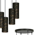 LAMPA WISZĄCA KARLI 4 BL PREMIUM MARBEL BLACK kolor czarny / złoty