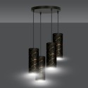 LAMPA WISZĄCA KARLI 4 BL PREMIUM MARBEL BLACK kolor czarny / złoty