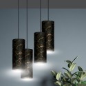 LAMPA WISZĄCA KARLI 4 BL PREMIUM MARBEL BLACK kolor czarny / złoty