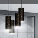 LAMPA WISZĄCA KARLI 4 BL PREMIUM MARBEL BLACK kolor czarny / złoty