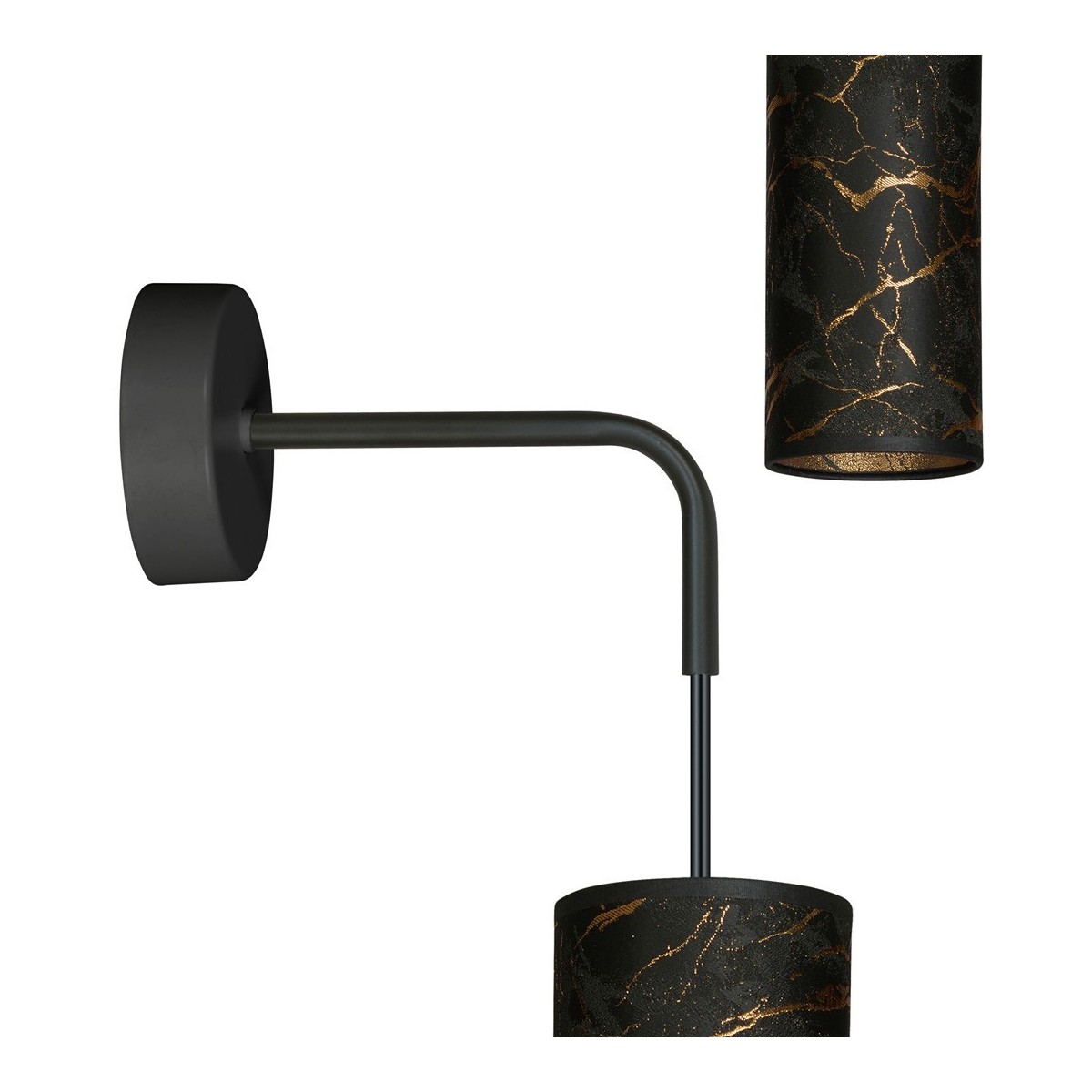 KINKIET KARLI K1 BL MARBEL BLACK kolor czarny / złoty