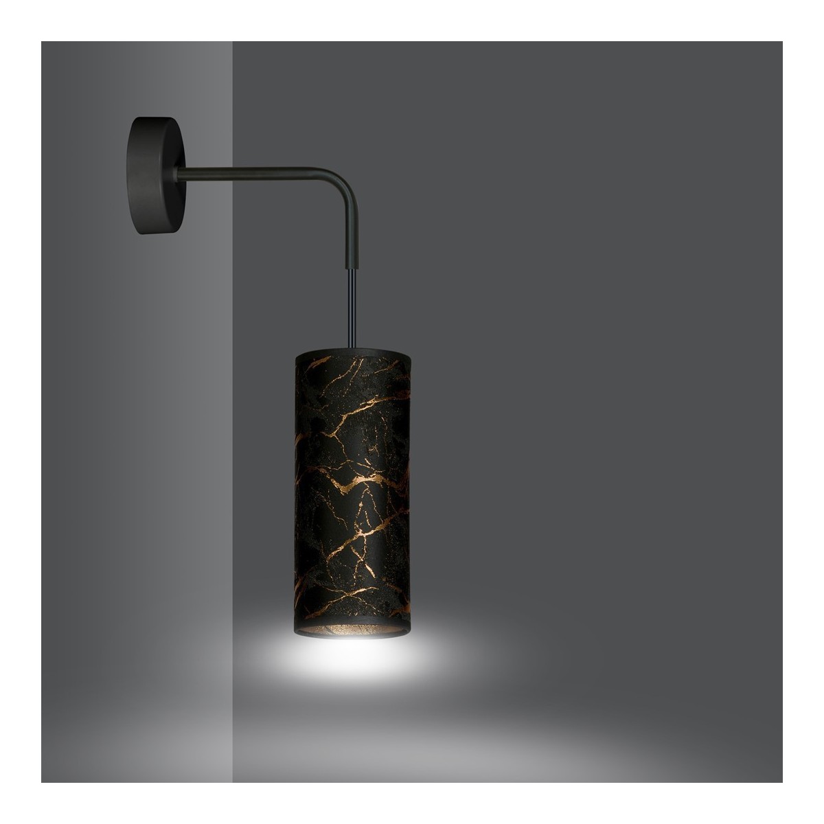 KINKIET KARLI K1 BL MARBEL BLACK kolor czarny / złoty