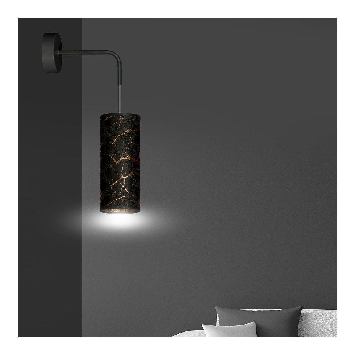 KINKIET KARLI K1 BL MARBEL BLACK kolor czarny / złoty