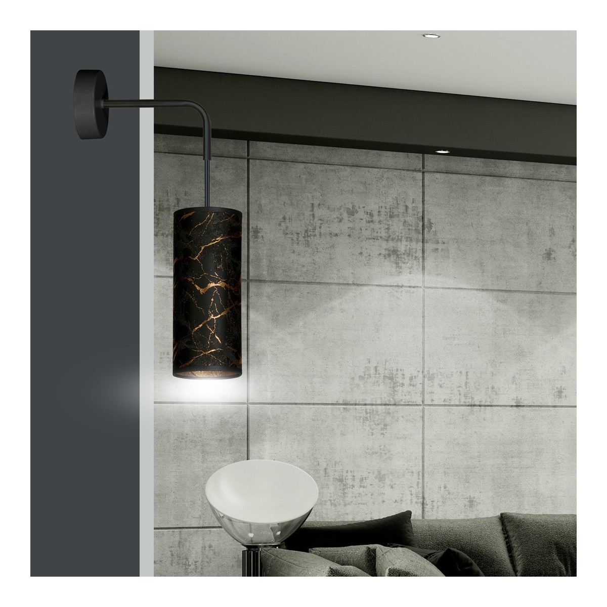 KINKIET KARLI K1 BL MARBEL BLACK kolor czarny / złoty