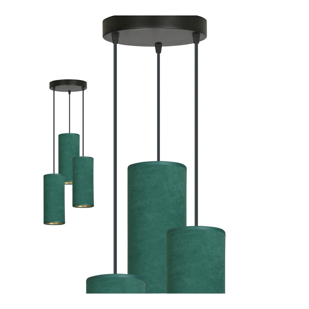 LAMPA WISZĄCA BENTE 3 BL PREMIUM GREEN kolor zielony / złoty