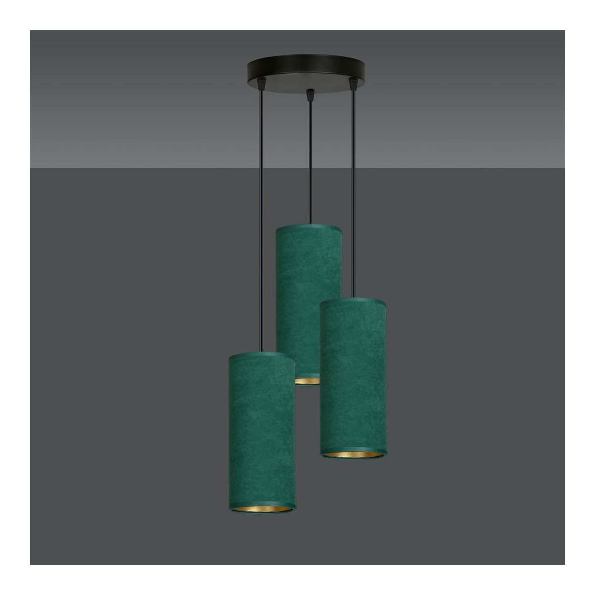 LAMPA WISZĄCA BENTE 3 BL PREMIUM GREEN kolor zielony / złoty