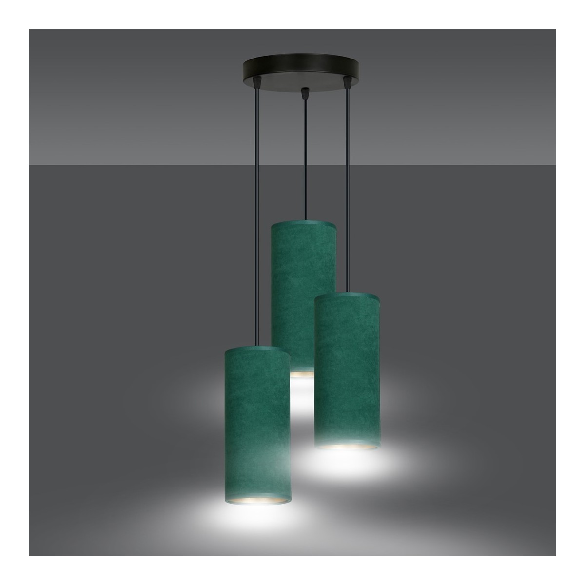 LAMPA WISZĄCA BENTE 3 BL PREMIUM GREEN kolor zielony / złoty