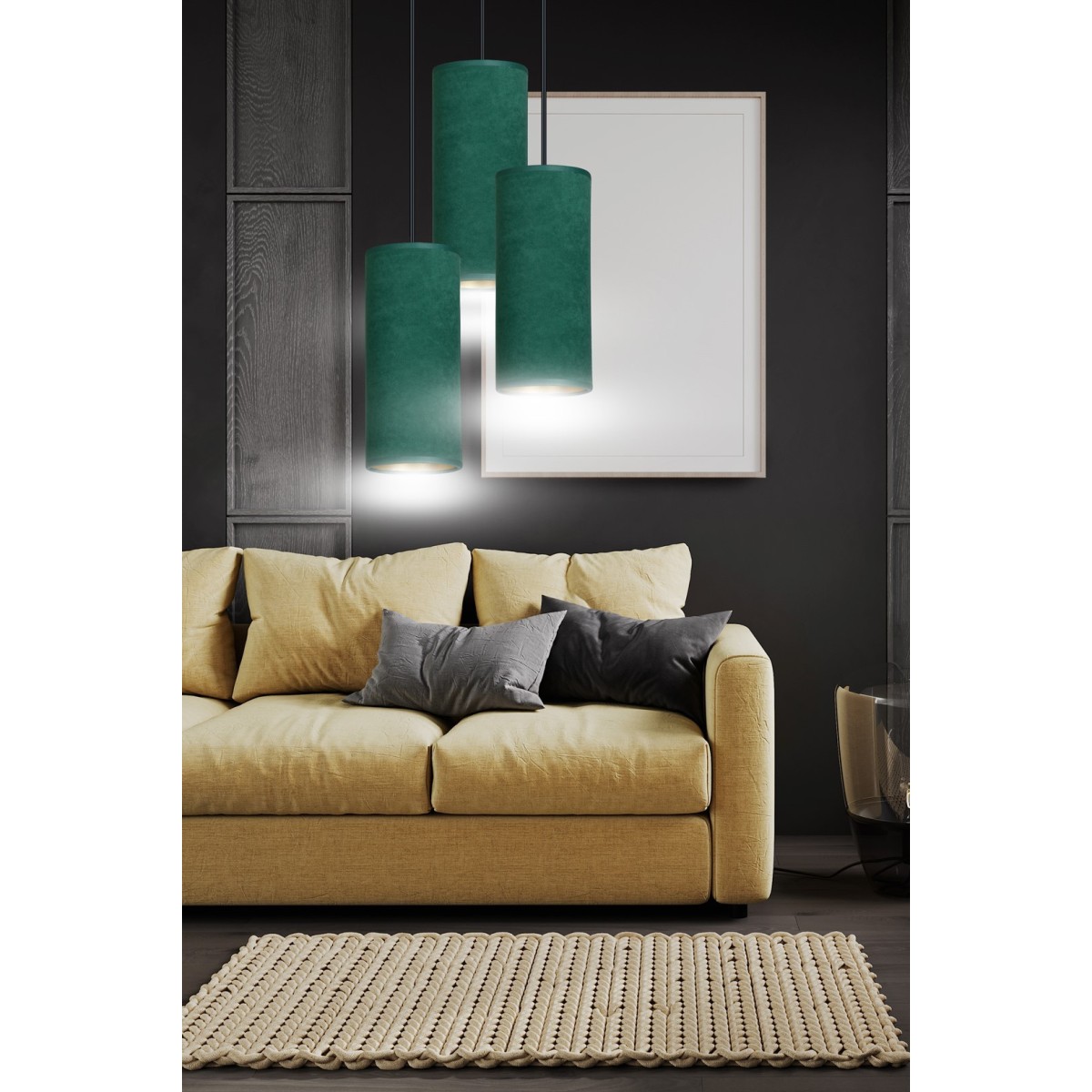LAMPA WISZĄCA BENTE 3 BL PREMIUM GREEN kolor zielony / złoty