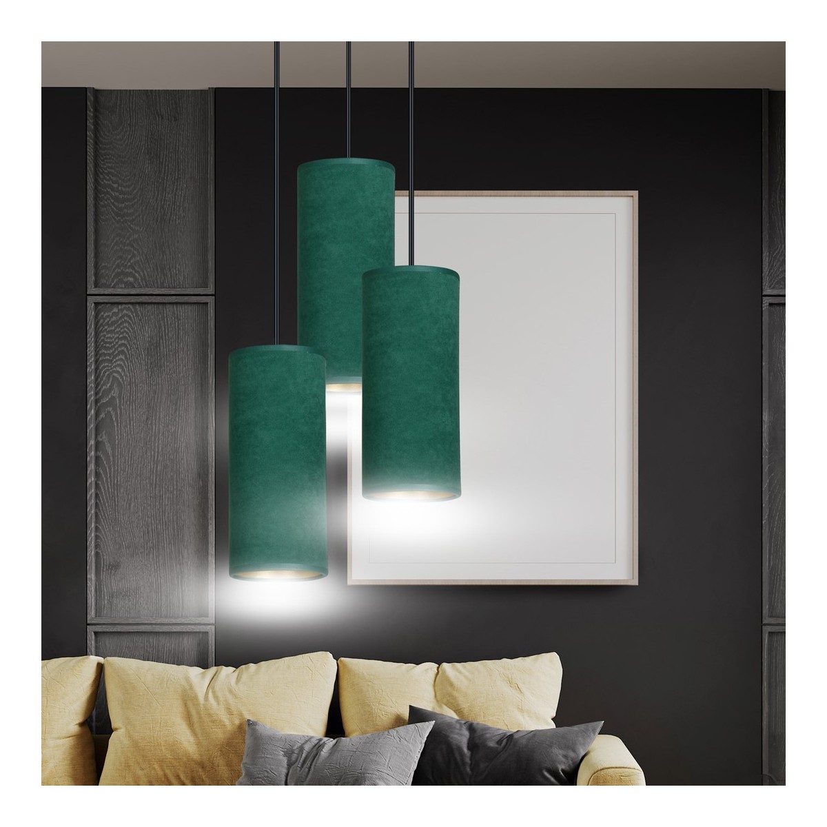 LAMPA WISZĄCA BENTE 3 BL PREMIUM GREEN kolor zielony / złoty