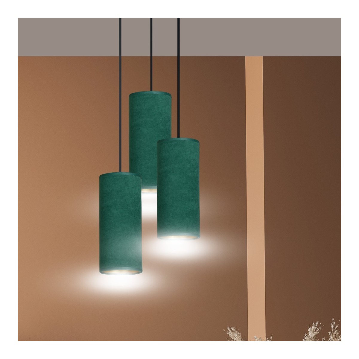 LAMPA WISZĄCA BENTE 3 BL PREMIUM GREEN kolor zielony / złoty