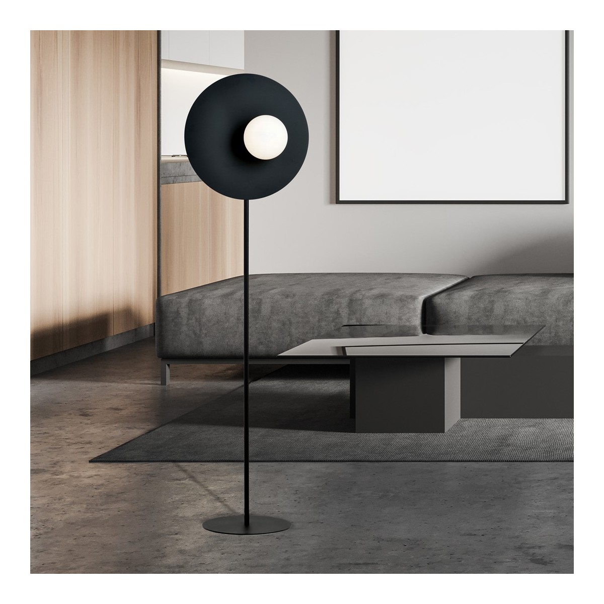Lampa stojąca OSLO LP BLACK/OPAL kolor biały polska produkcja