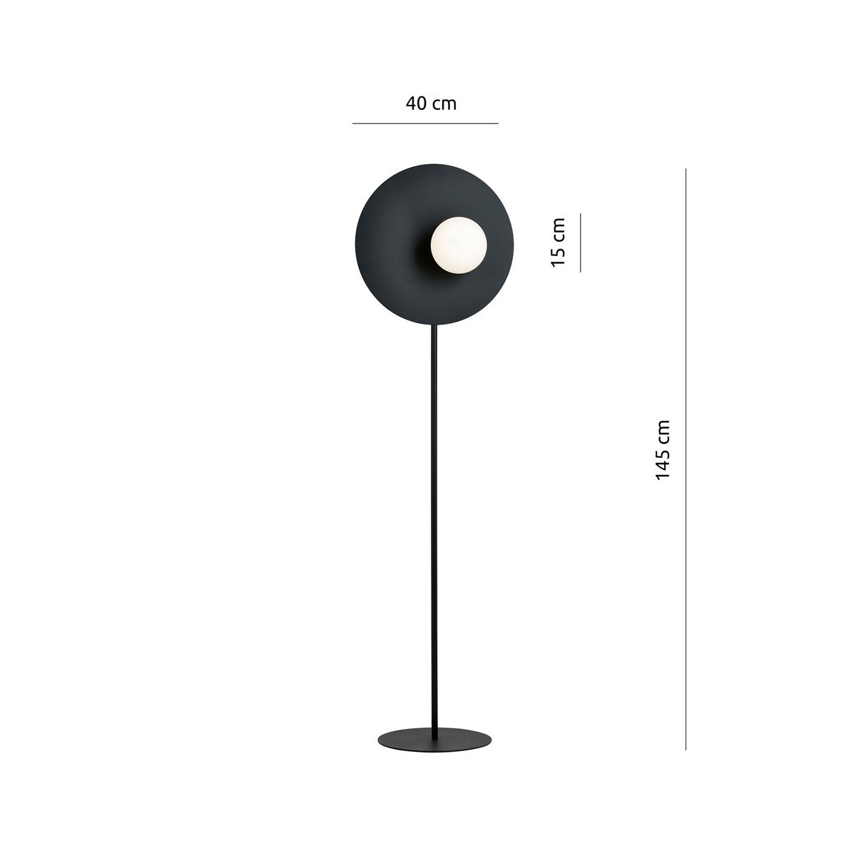 Lampa stojąca OSLO LP BLACK/OPAL kolor biały polska produkcja