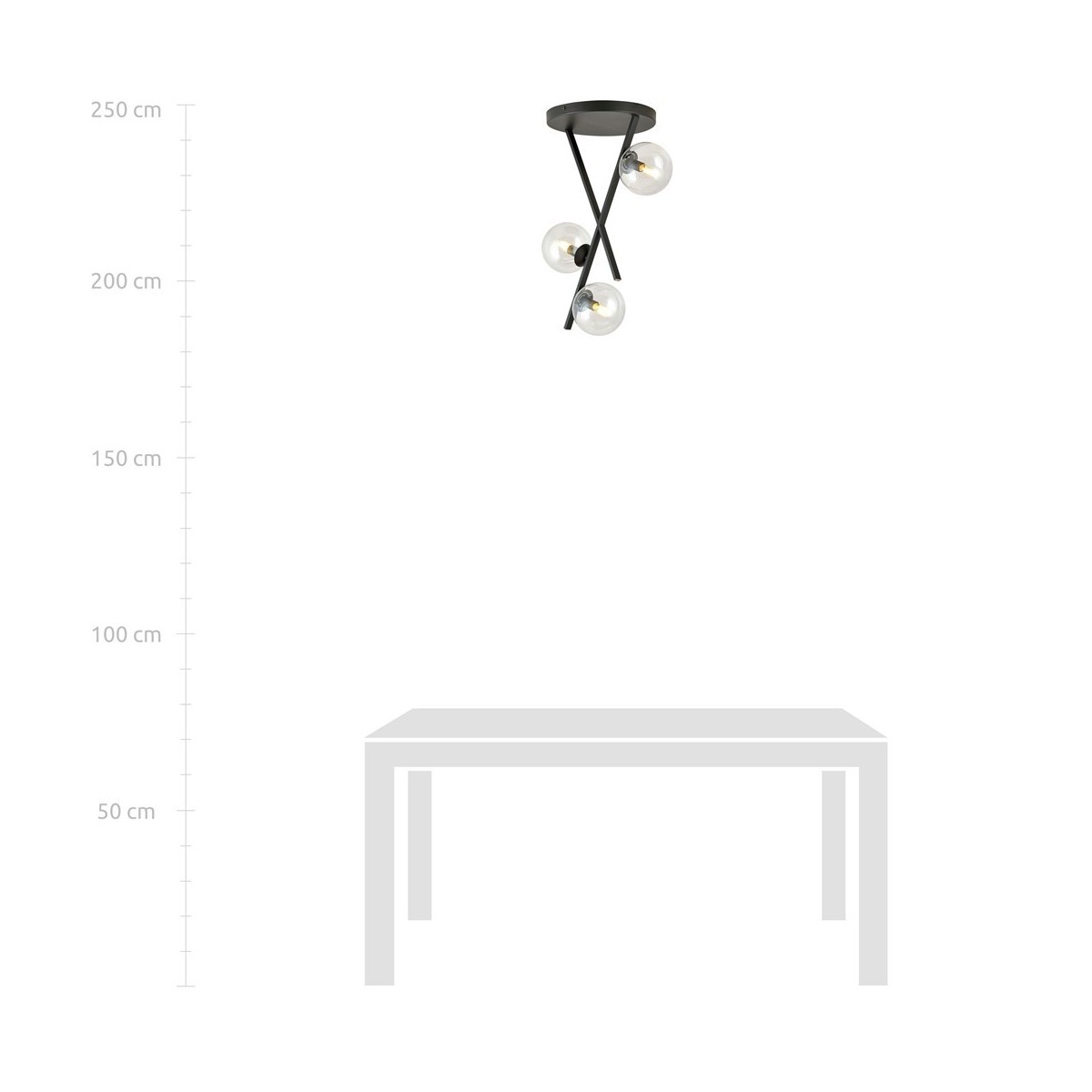 Żyrandol RIVER 3 TRANSPARENT kolor transparentny polska produkcja