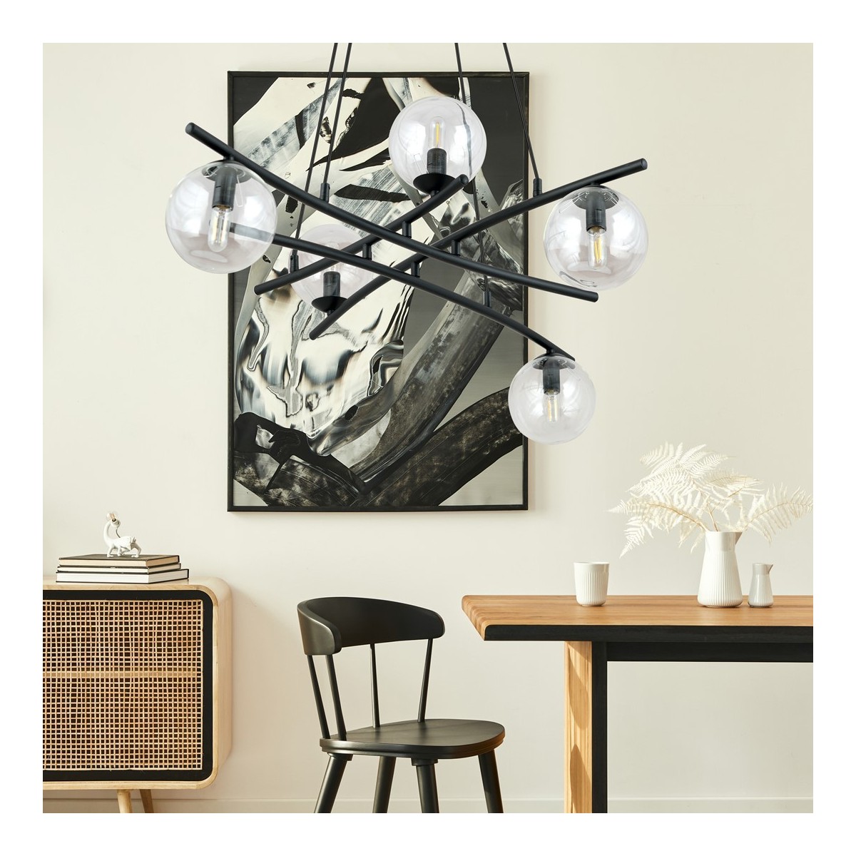 Lampa wisząca ESSA 5 TRANSPARENT kolor transparentny polska produkcja