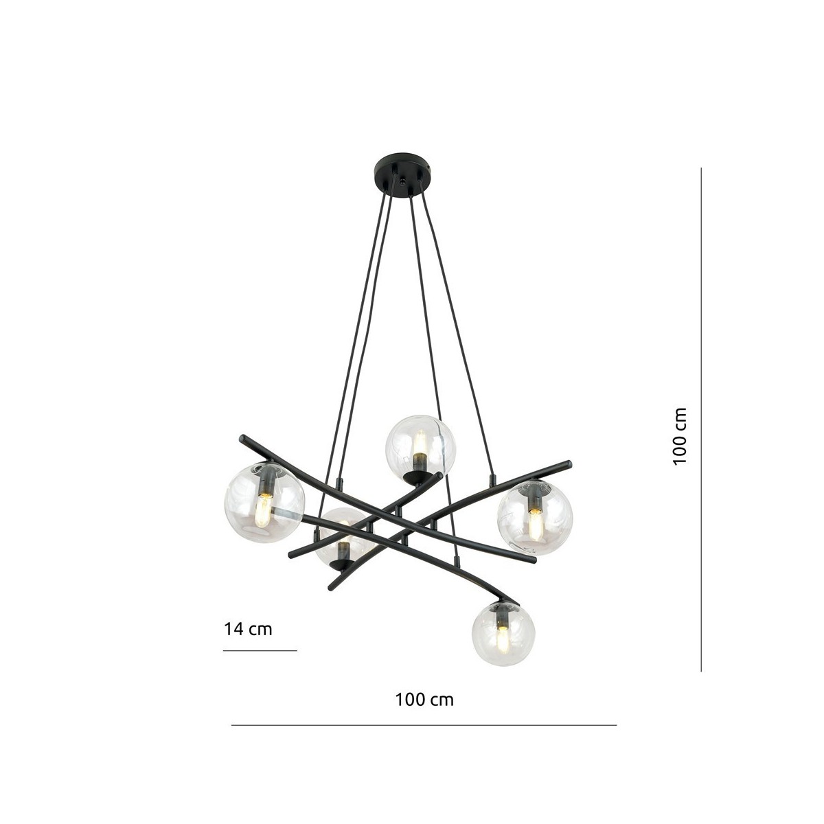Lampa wisząca ESSA 5 TRANSPARENT kolor transparentny polska produkcja