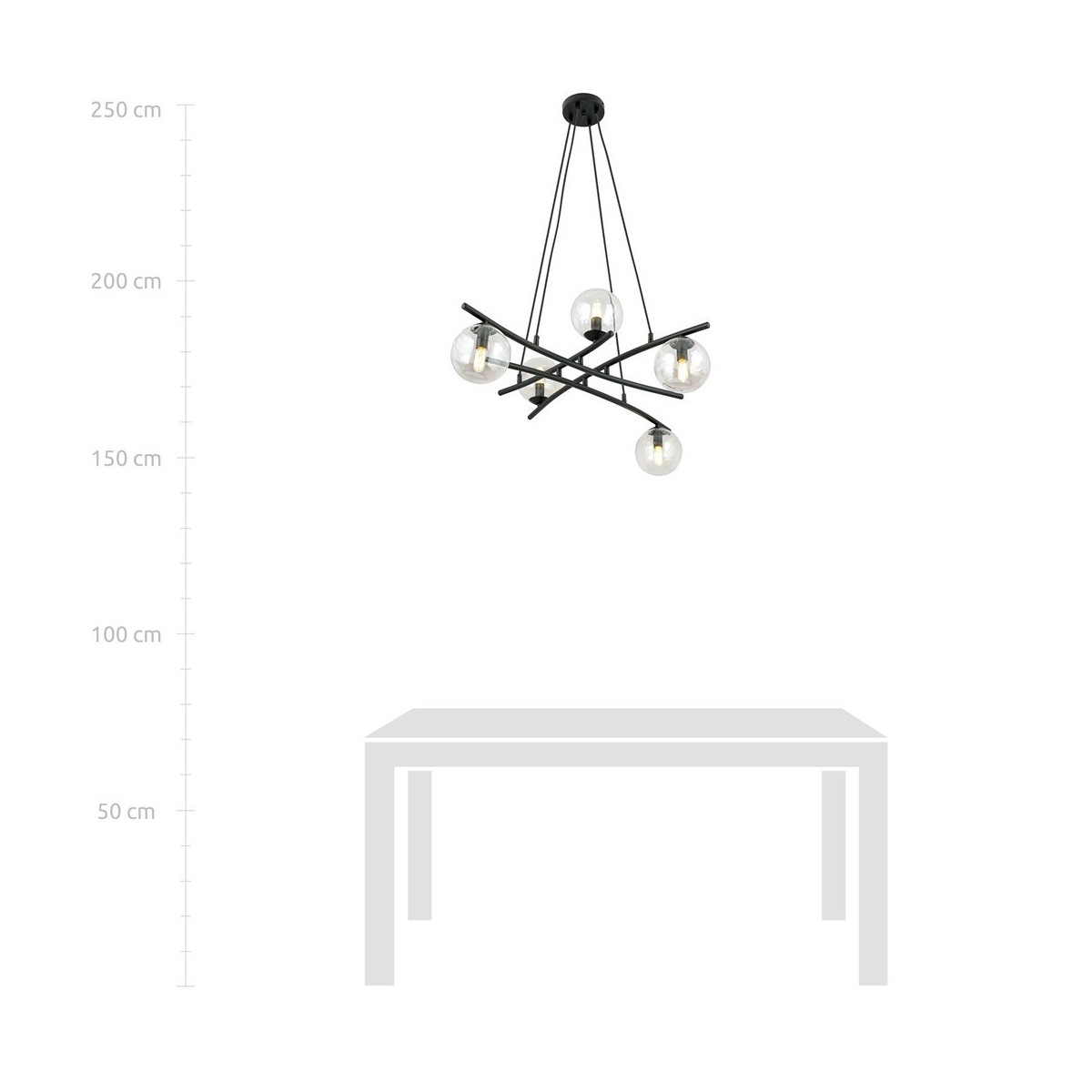 Lampa wisząca ESSA 5 TRANSPARENT kolor transparentny polska produkcja