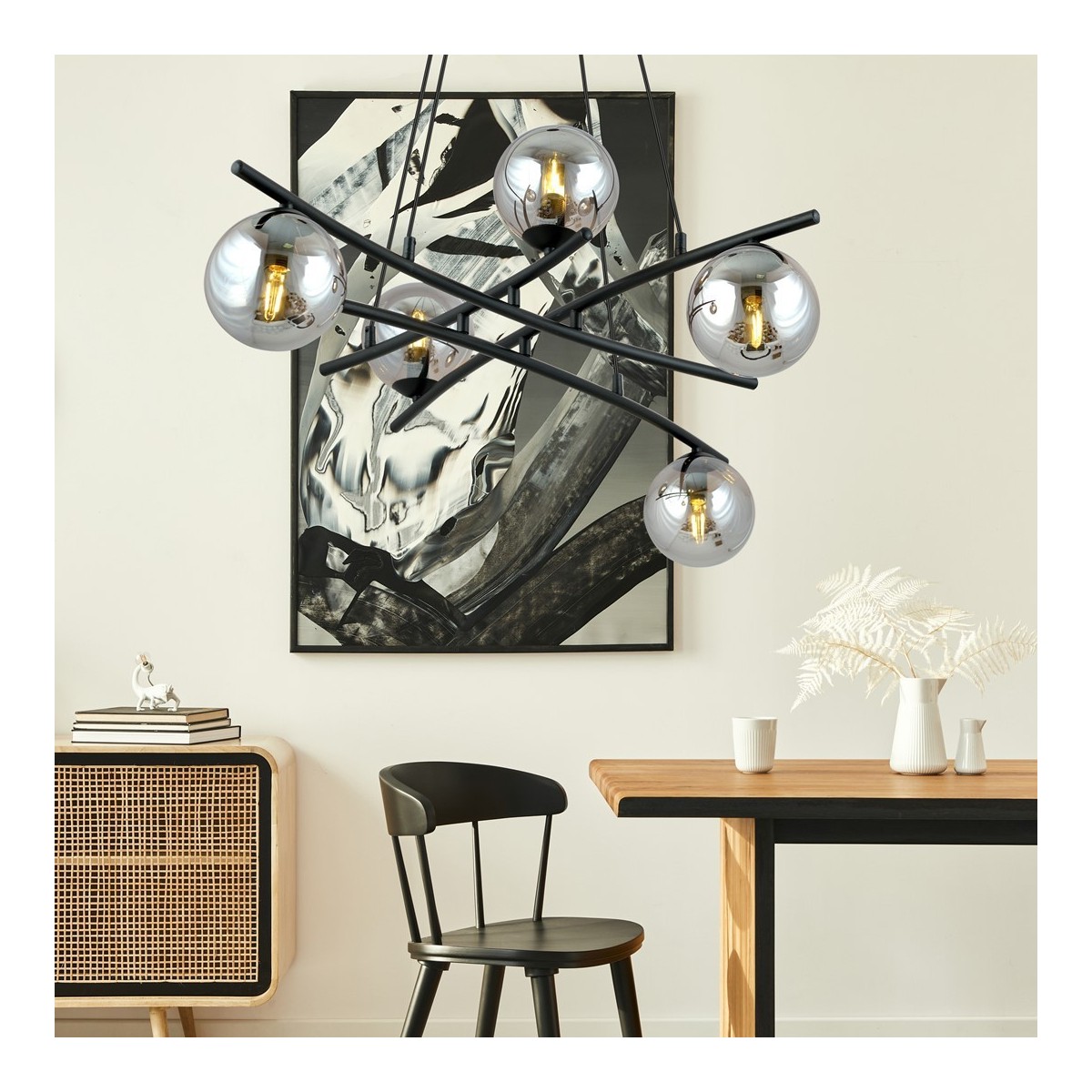 Lampa wisząca ESSA 5 GRAFIT kolor grafit polska produkcja