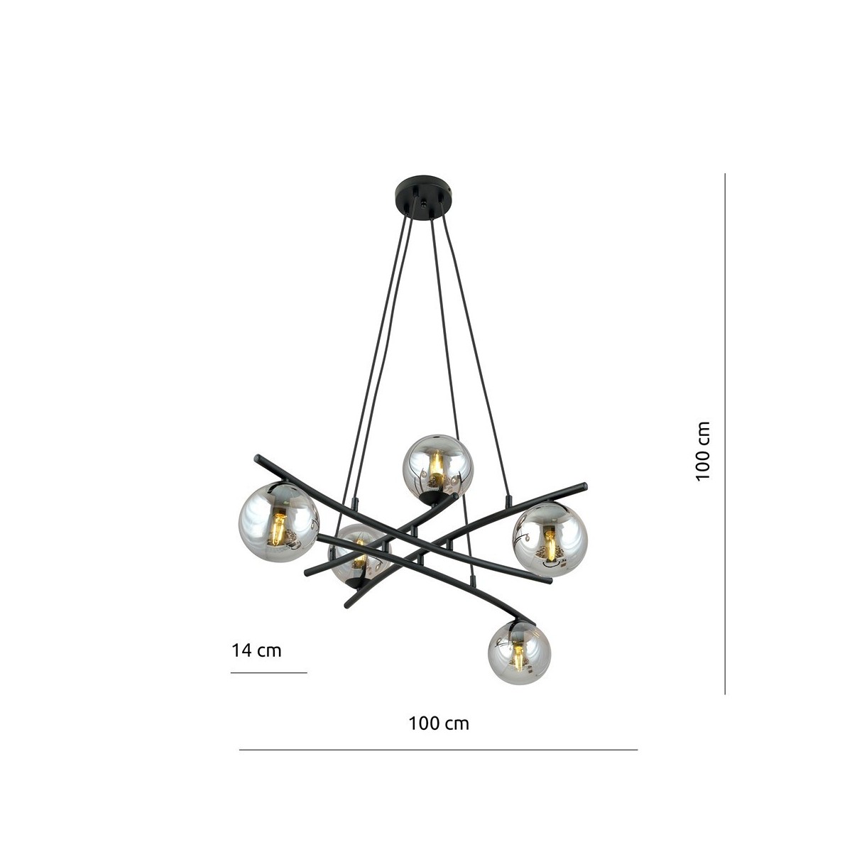Lampa wisząca ESSA 5 GRAFIT kolor grafit polska produkcja