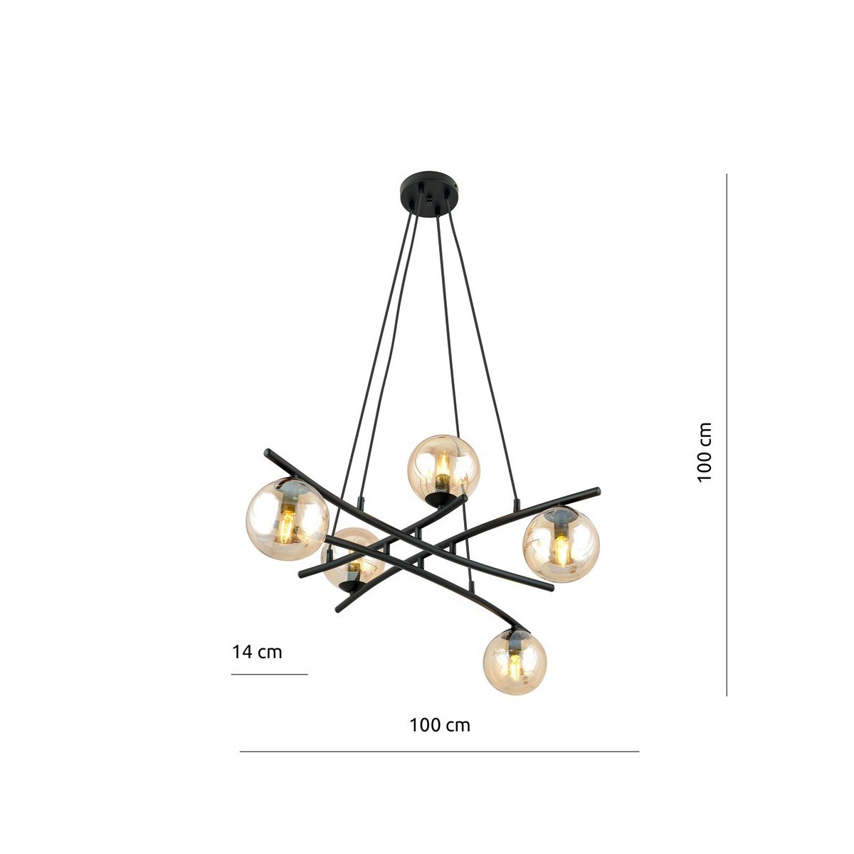 Lampa wisząca ESSA 5 miodowy kolor miodowy polska produkcja