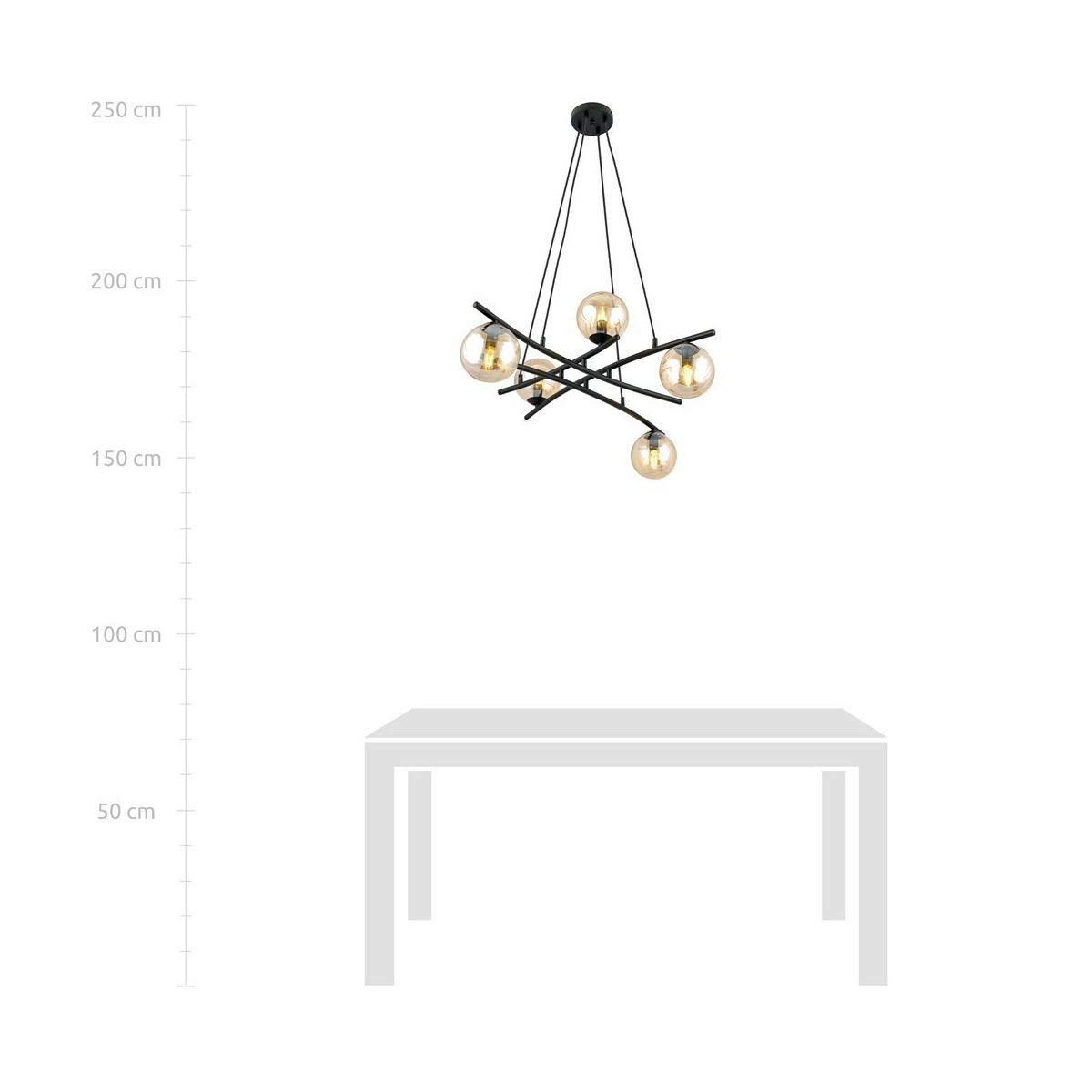 Lampa wisząca ESSA 5 miodowy kolor miodowy polska produkcja