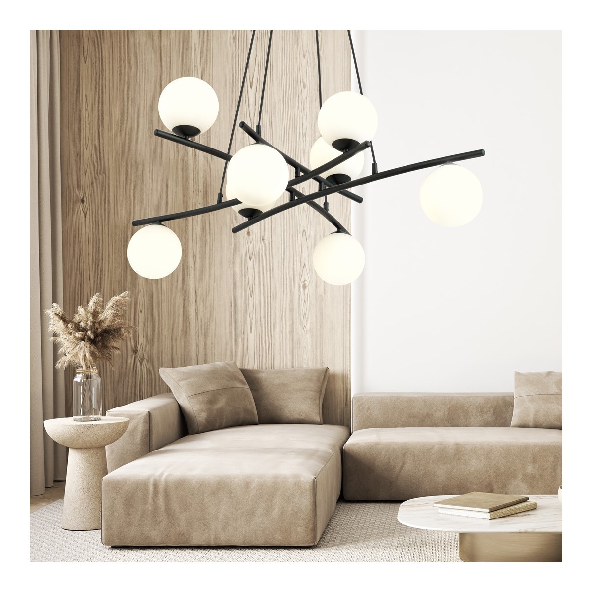Lampa wisząca ESSA 8 OPAL kolor biały polska produkcja