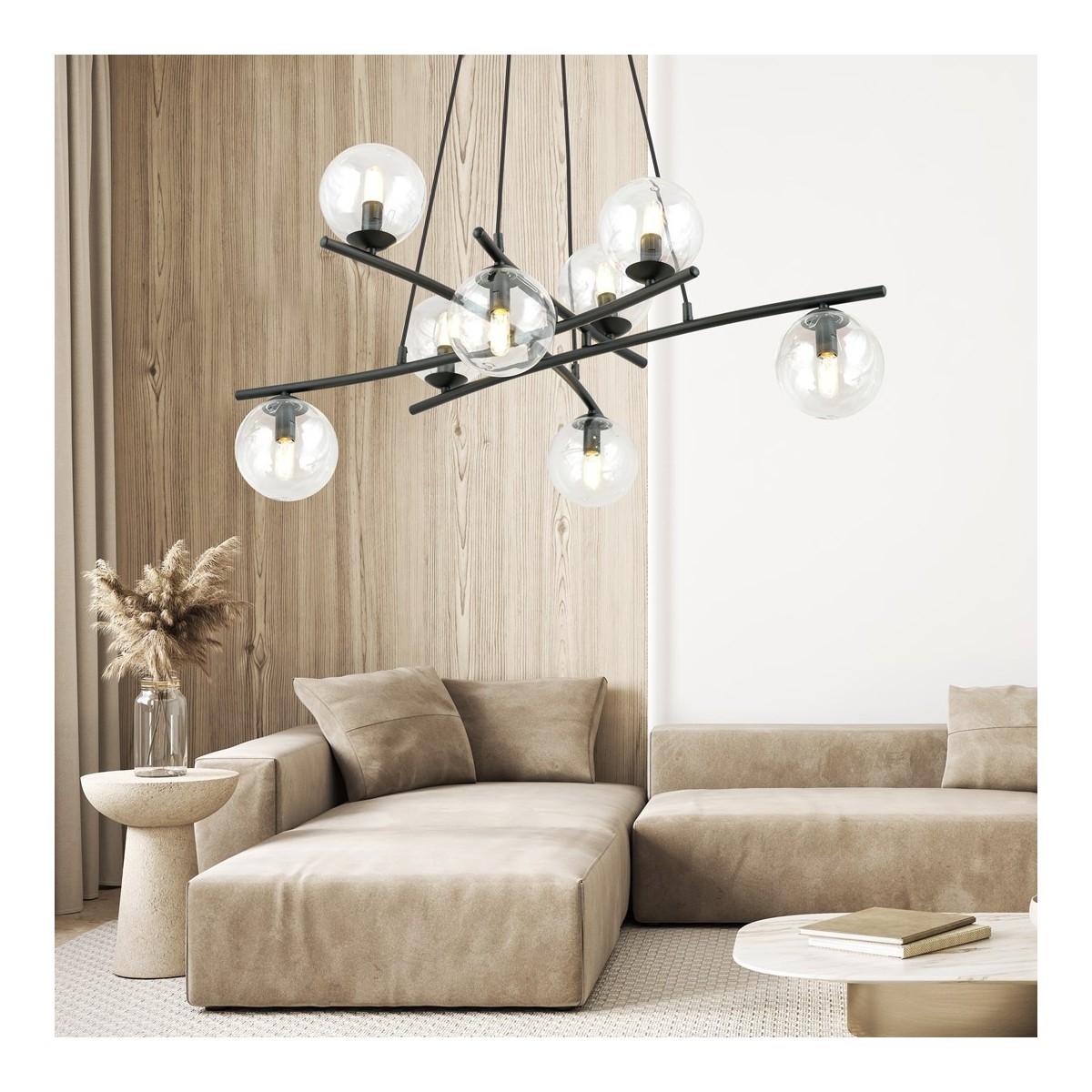 Lampa wisząca ESSA 8 TRANSPARENT kolor transparentny polska produkcja