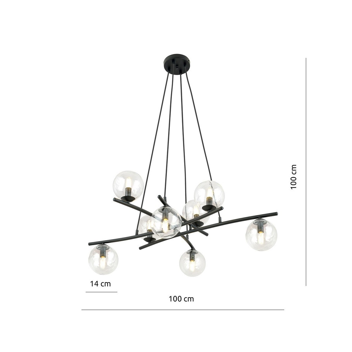 Lampa wisząca ESSA 8 TRANSPARENT kolor transparentny polska produkcja