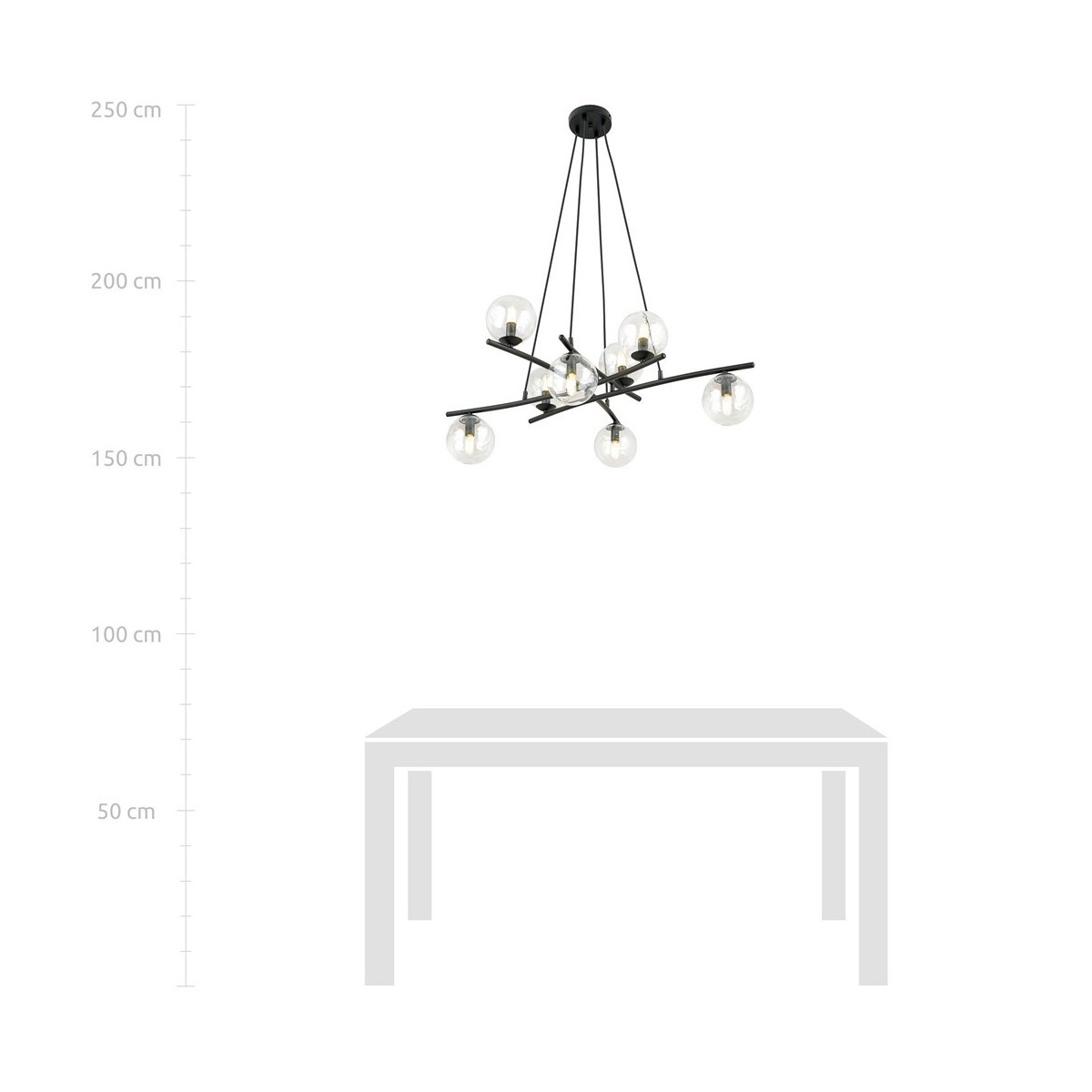 Lampa wisząca ESSA 8 TRANSPARENT kolor transparentny polska produkcja