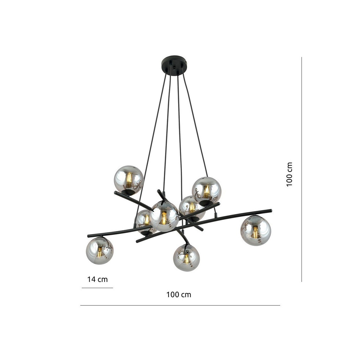 Lampa wisząca ESSA 8 GRAFIT kolor grafit polska produkcja