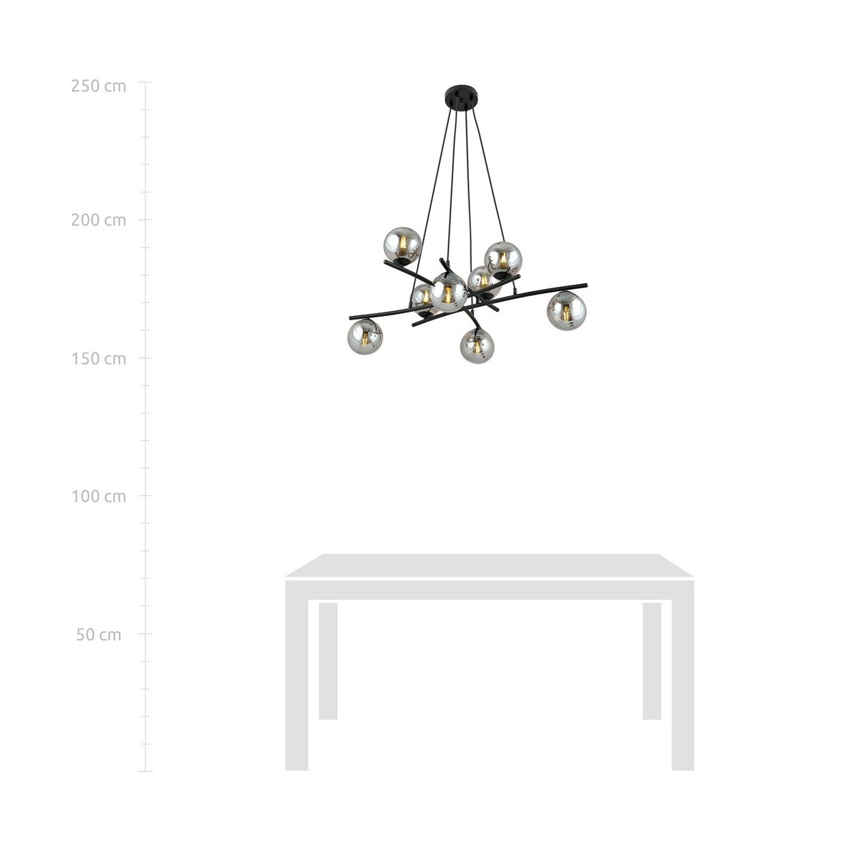 Lampa wisząca ESSA 8 GRAFIT kolor grafit polska produkcja