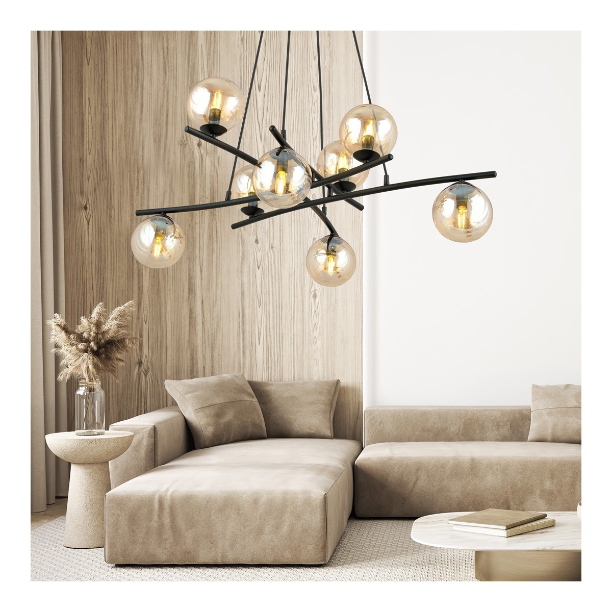 Lampa wisząca ESSA 8 miodowy kolor miodowy polska produkcja