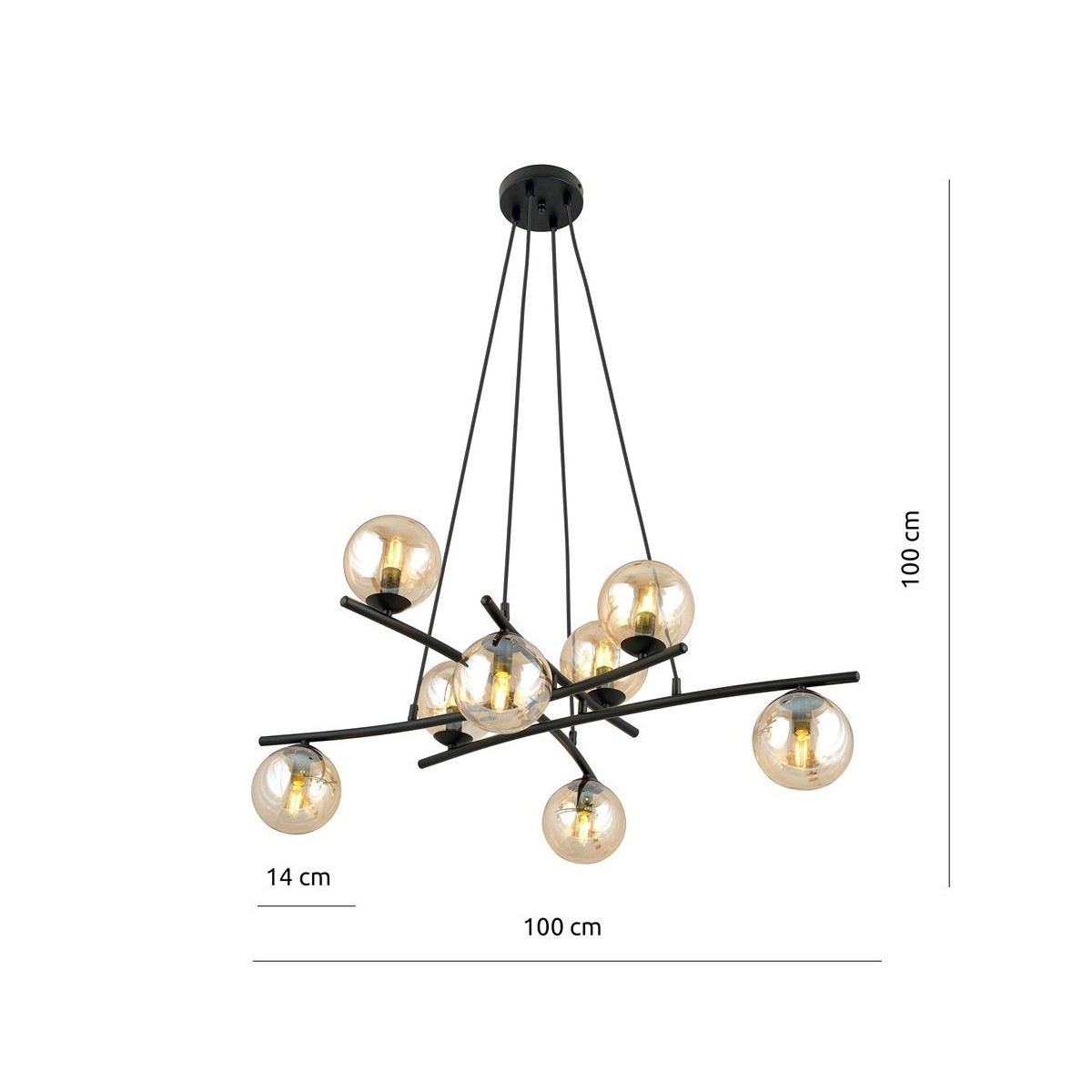 Lampa wisząca ESSA 8 miodowy kolor miodowy polska produkcja