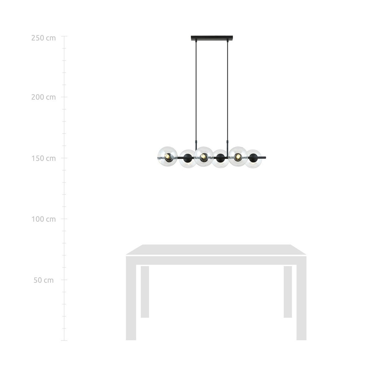 Lampa wisząca RORY 6 TRANSPARENT kolor transparentny polska produkcja