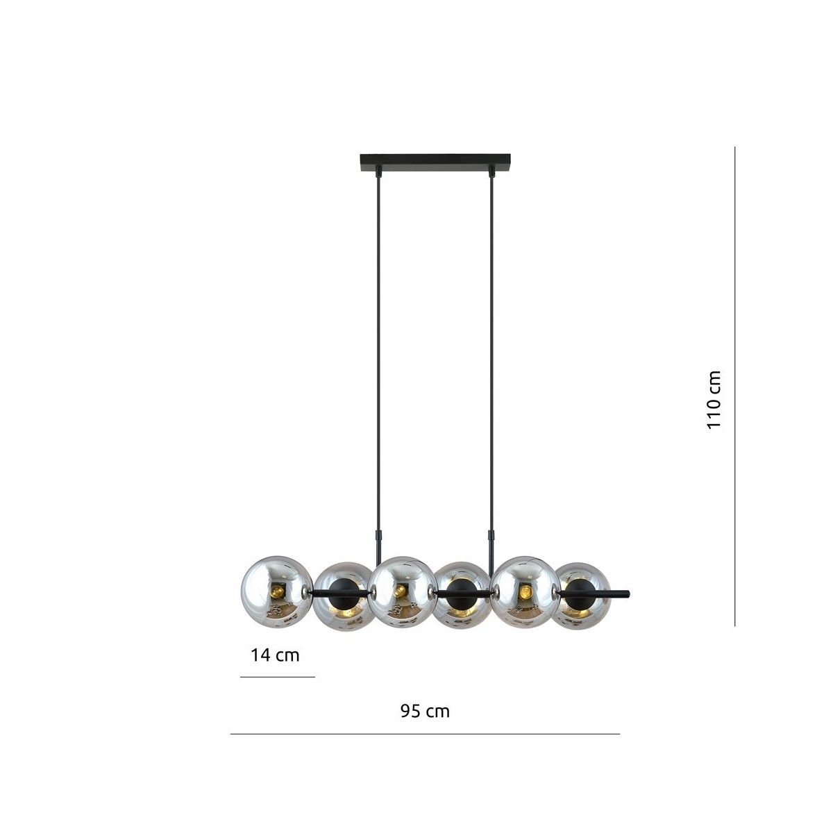 Lampa wisząca RORY 6 GRAFIT kolor grafit polska produkcja