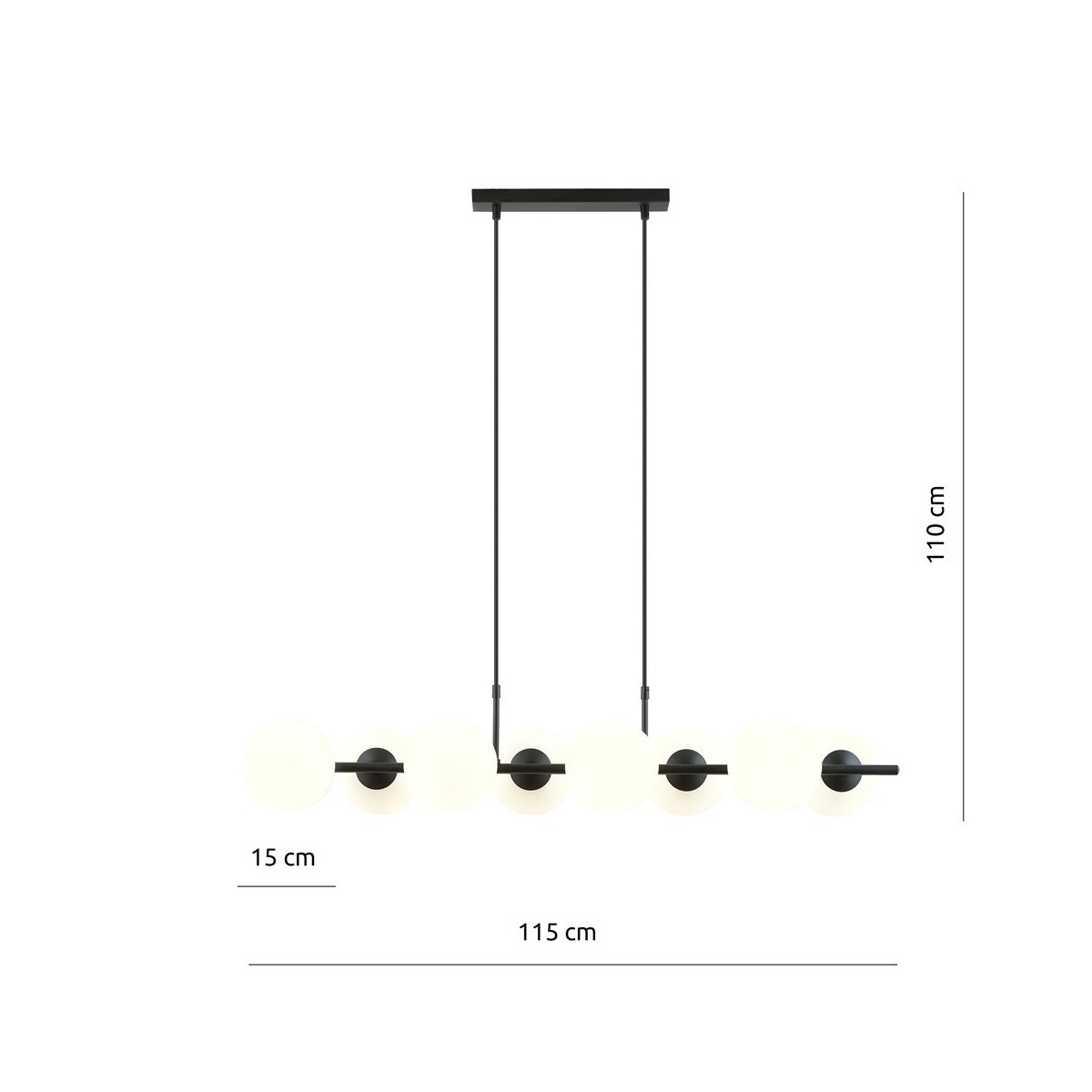 Lampa wisząca RORY 8 OPAL kolor biały polska produkcja