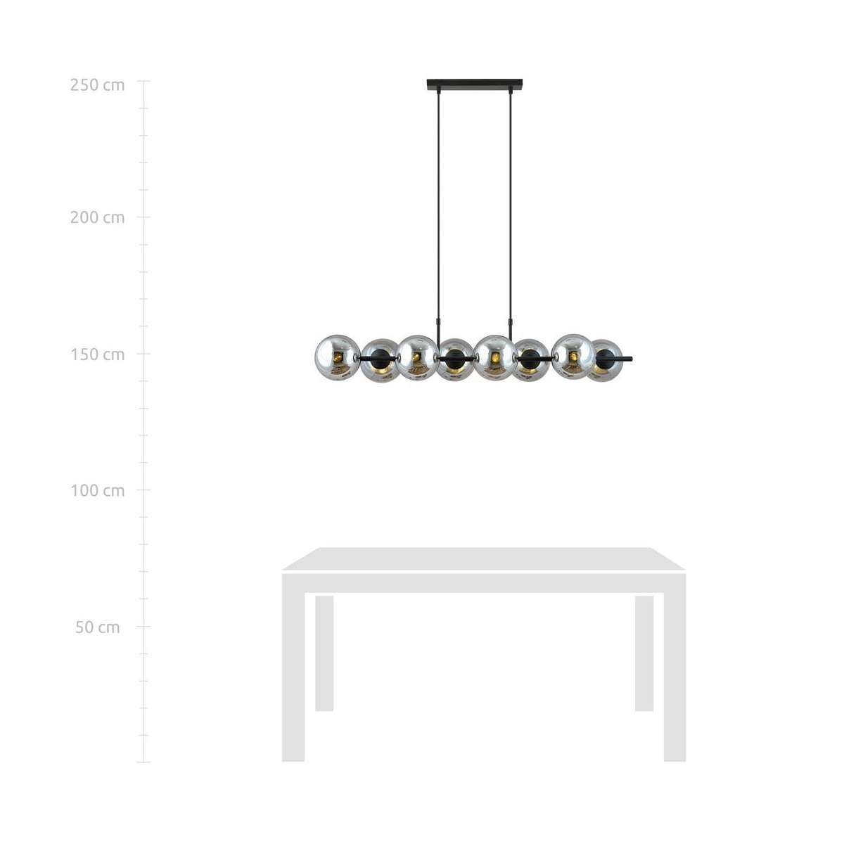 Lampa wisząca RORY 8 GRAFIT kolor grafit polska produkcja