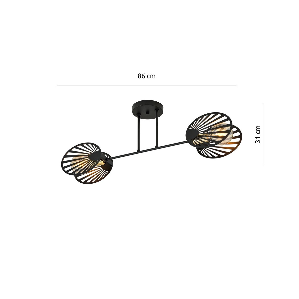 Lampa sufitowa TALIA 2 BLACK  kolor czarny polska produkcja