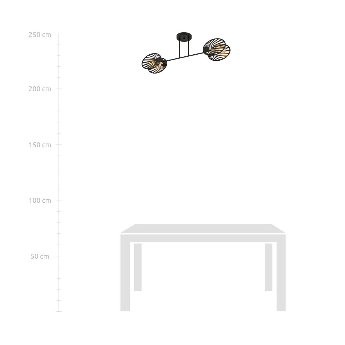 Lampa sufitowa TALIA 2 BLACK  kolor czarny polska produkcja