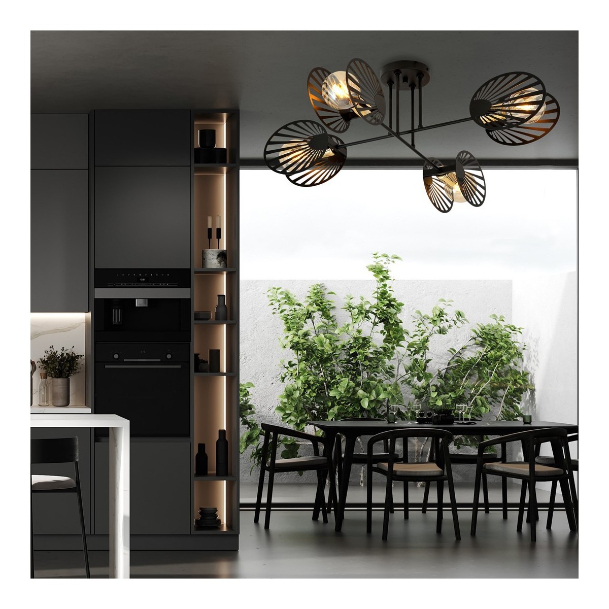 Lampa sufitowa TALIA 4 BLACK  kolor czarny polska produkcja