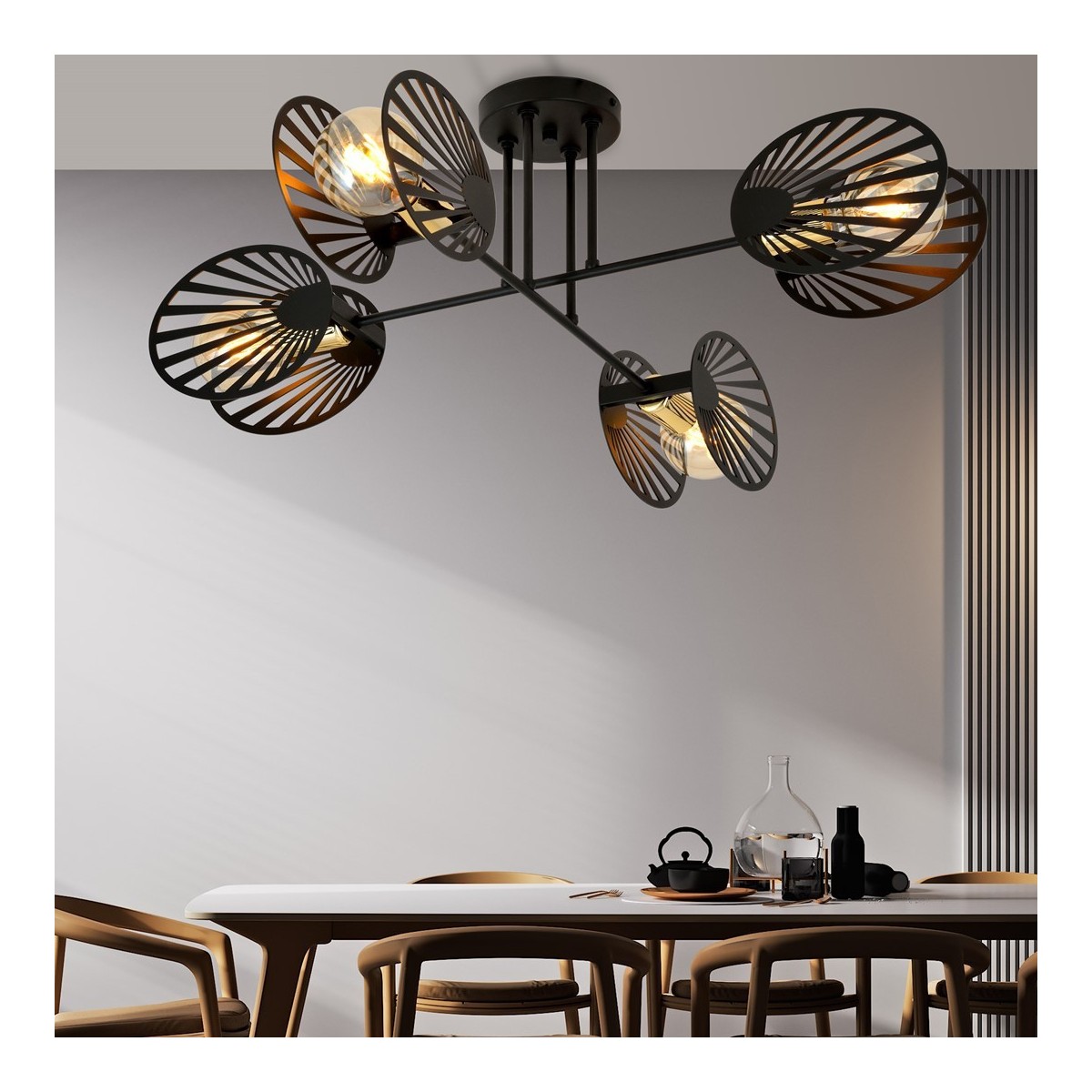 Lampa sufitowa TALIA 4 BLACK  kolor czarny polska produkcja